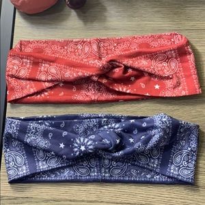 2 bandana print head bands